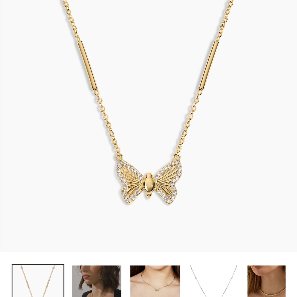 Electric Picks 14kt Gold Plated Butterfly Fly Away Necklace
